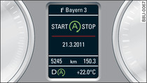 Combiné d'instruments : moteur coupé (phase stop)